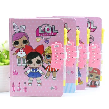 

LOL surprise dolls NOTEBOOK pen write Diary handbook 80 pages with ID code 4 styles Paper format toys for children