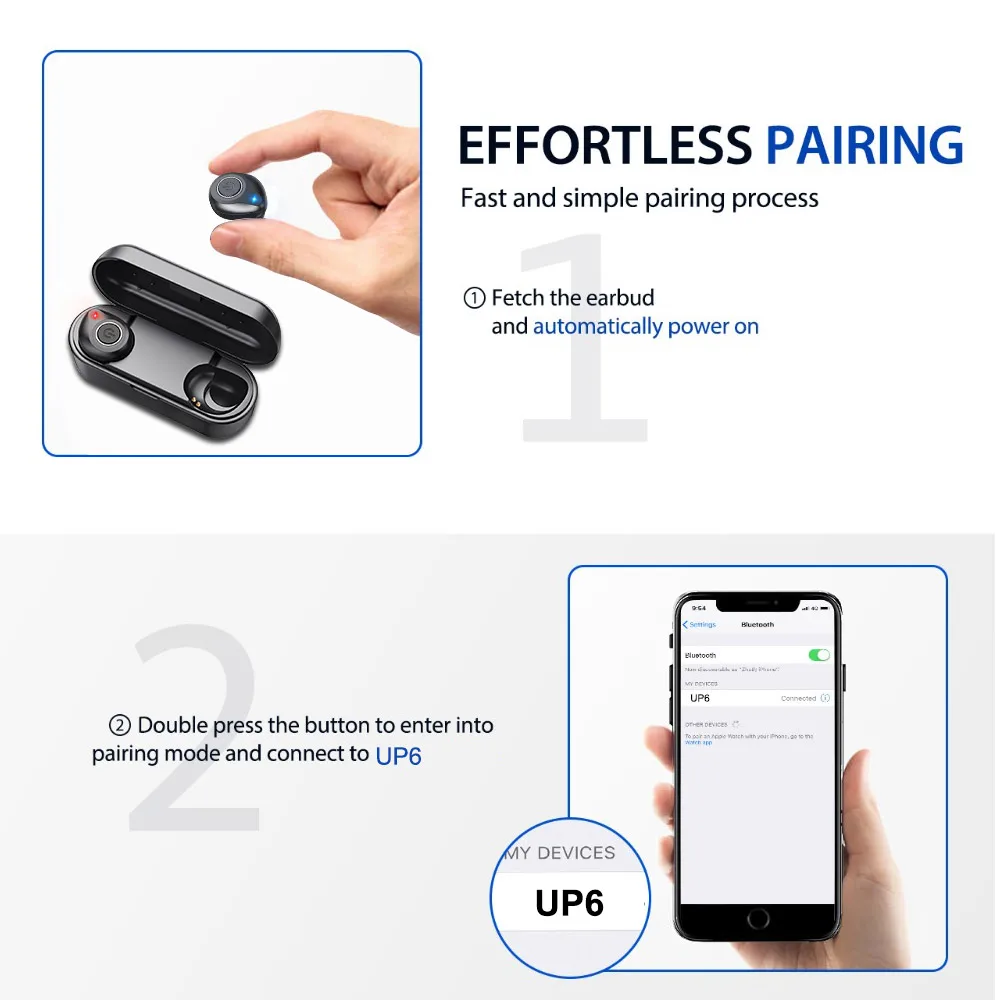 TWS Bluetooth 5 0 наушники беспроводные настоящая Беспроводная стерео гарнитура 3D Hi Fi