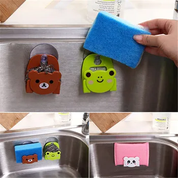

Cartoon Kitchen Sponge Cleaning cloth Storage Rack Frog Multi-Purpose Sink Storage Shelf Sucker Bathroom Sundries Rack