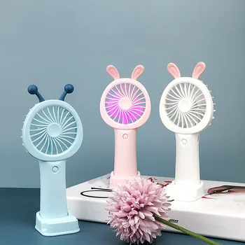 

1pc Portable Rechargeable Fan Air Cooler Operated Hand Held USB Solid Color Hand Portable Desktop Home Office Fan