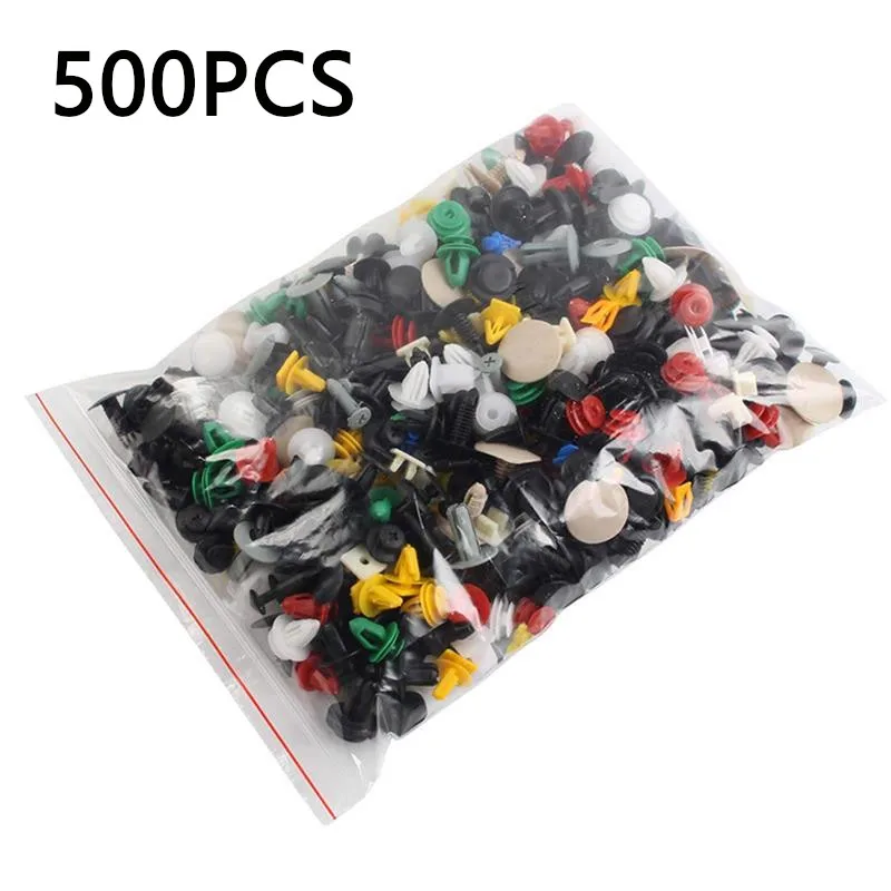 500Pcs 500 шт./компл. смешанные крепежные детали автомобиля дверь отделка Панель Авто заклепка для бампера автомобильные клипсы фиксатор толчок крышка двигателя крыло крепеж зажимы - Название цвета: 500Pcs