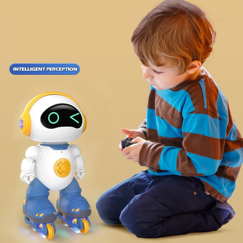2.4G Radio Remote Control Pulley Robot Con Luci A Led Canta Una Canzone Rotazione A 360 ° Regali Per Bambini H31Cm
