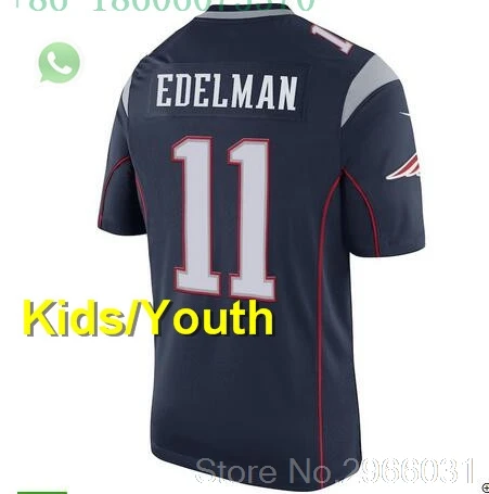 Новая Англия A+++ качественная Детская Молодежная Футболка Tom Brady 12 Rob Gronkowski 87 Julian Edelman 11 Doug Flutie 91 Джейми Коллинз - Цвет: for kids youth
