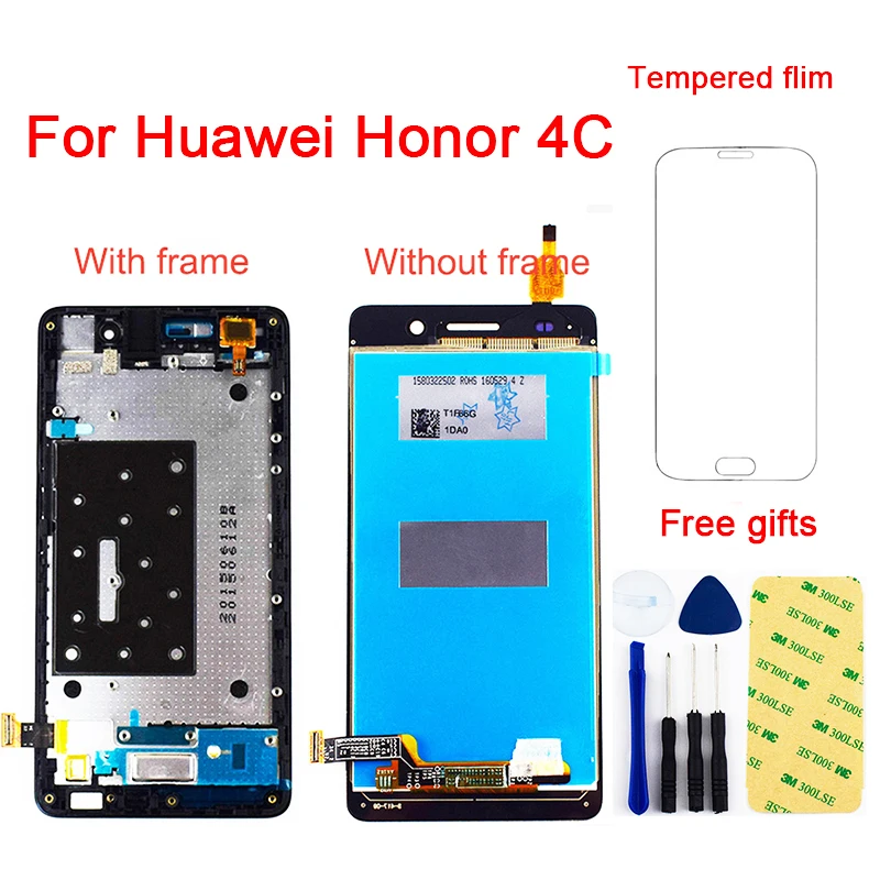Дешево Для huawei Honor 4C ЖК дисплей сенсорный G Play Mini ЖК дисплей CHM U23 CHM U03 ЖК дисплей CHM U01 CHC U01 ЖК дисплей Дисплей Панель сенсорный датчик экрана в сборе