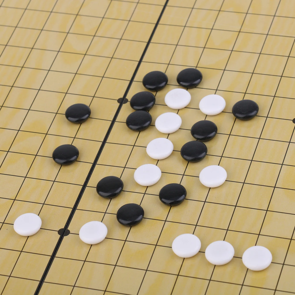 Foldable Game of Go Board Game WeiQi Chessboard Full Set 28.5x28.5cm Resin