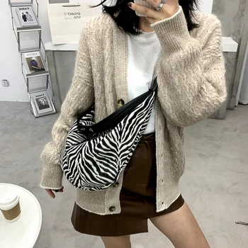 

Zebra Printed Crossbody Bags Canvas Small Summer Lady Shoulder Handbags Female Simple Totes for Women 2020 Trend