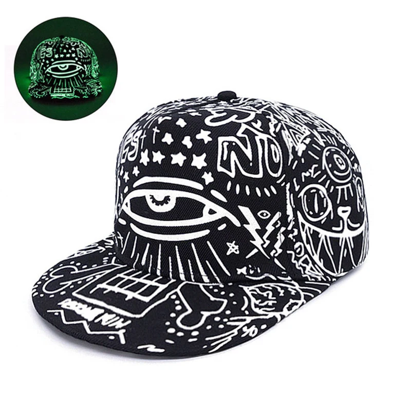 RUINPOP Новое поступление флуоресцентная бейсболка для женщин и мужчин Snapback хип-хоп кепка s светящаяся Спортивная Кепка модный стиль