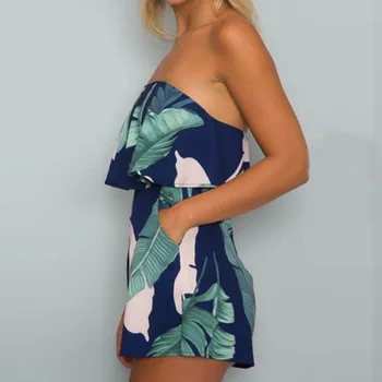 

Summer floral rompers women Jumpsuit Shorts backless Bodycon Sexy beach braces bodysuit lady mujer macacao Playsuit shorts