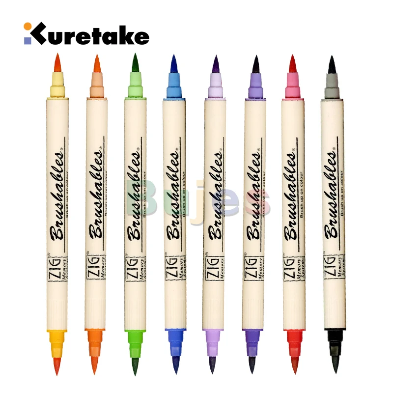 Kuretake 7700 Zig Deep Shallow Dual Soft Tips Two-color Gradient Watercolor  Brush Marker Pen Waterproof Brushables Paint Brush - Crayons/water-color  Pens - AliExpress