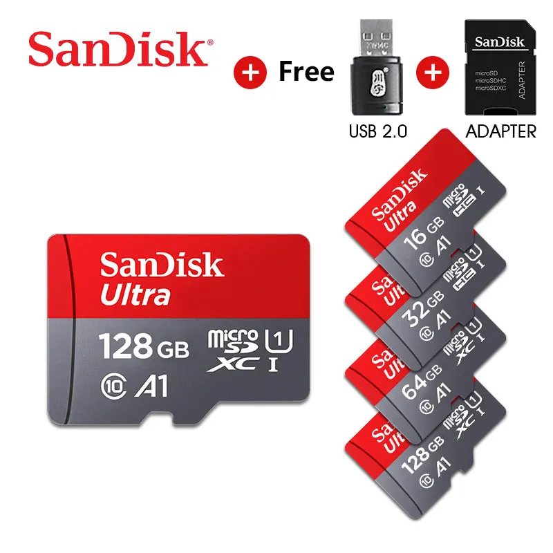 Карта памяти SanDisk Ultra, 400 ГБ, 256 ГБ, 200 ГБ, 128 ГБ, 64 ГБ, 98 МБ/с./с, 32 ГБ, 16 ГБ, карта Micro sd, класс 10, UHS-3, A1, флеш-карта SD/TF, Microsd