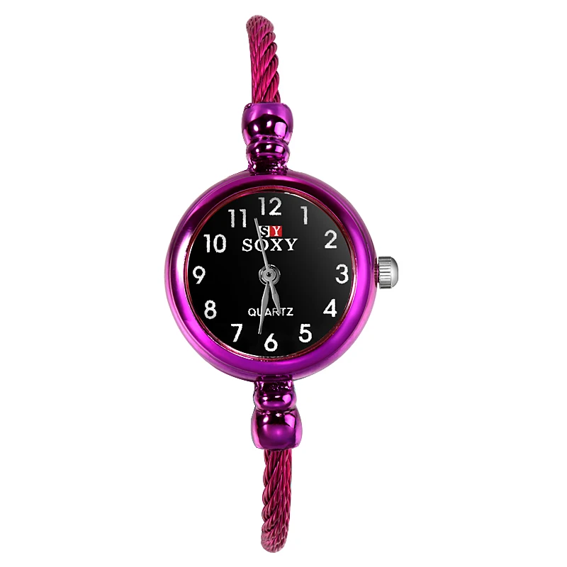 Женские часы браслет роскошные часы Женские кварцевые наручные часы из нержавеющей стали наручные часы relojes para mujer - Цвет: Фиолетовый