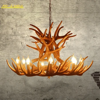

American Retro Ceiling Chandelier Lighting Living Room Bedroom Resin Hanging Lamps Home Decor Light Fixtures Chandeliers Lamps