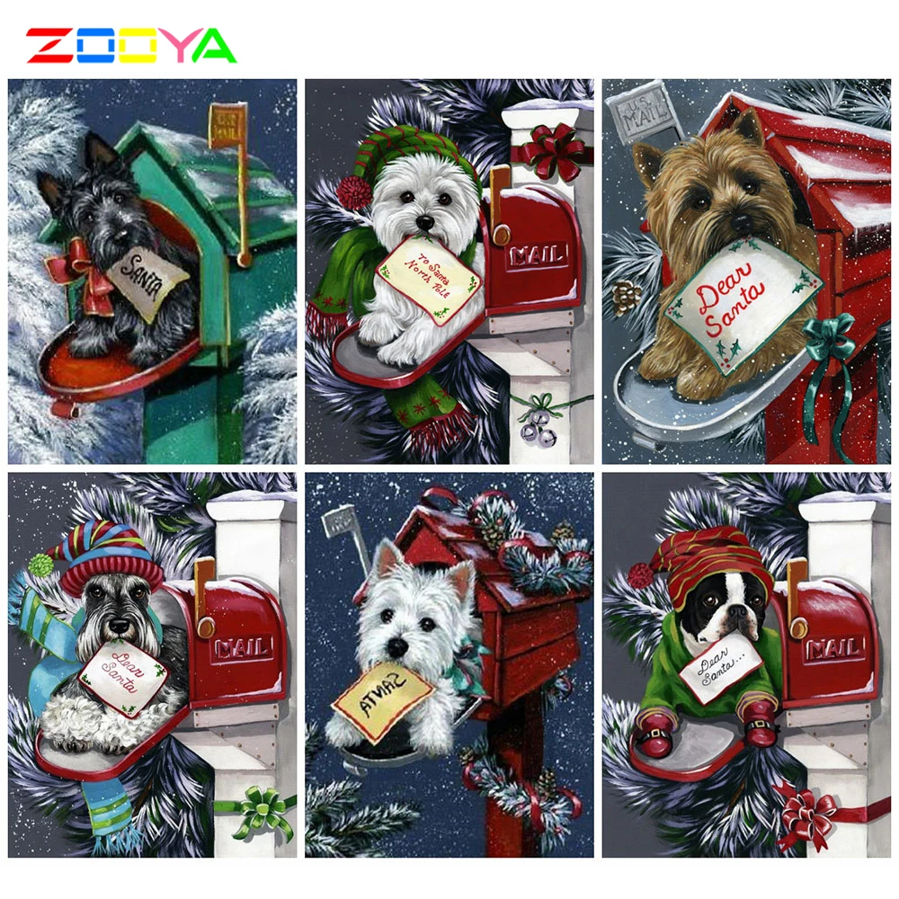 Evershine 5D DIY Diamond Painting Christmas Dog Craft Kit Diamond Embroidery Animal Cross Stitch Mosaic Home Decor Gift