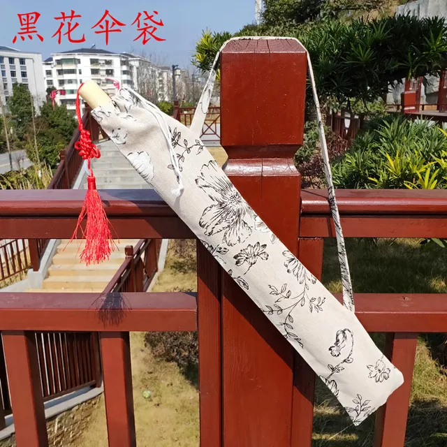 de tela azul y blanca, de almacenamiento de tela de paraguas artesanal de papel aceite, larga, tipo tubo largo, bolsa de tela de caligrafía|Paraguas| - AliExpress