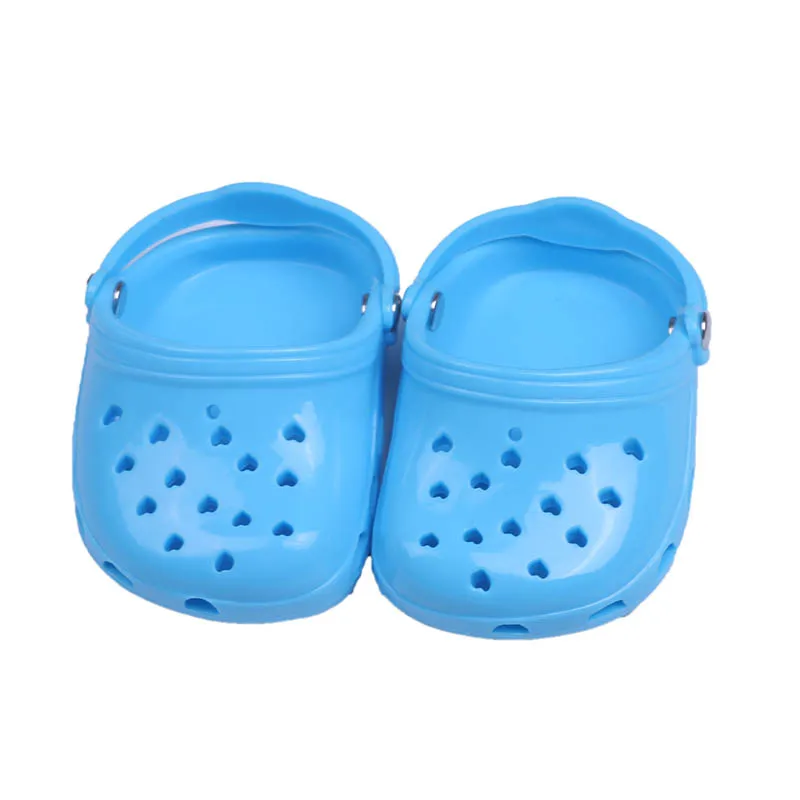 Doll Clothes Shoes Hole Sandal Plastic Shoes Fit 18 Inch American Dolls And 43cm Baby New Born Doll Our Generation Gift For Girl doll shoes barbie doll clothes