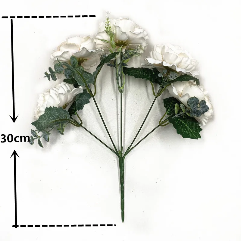 YOOROMER 5 головок пион букет 8 см Высокое качество пион голова цветок шелковая искусственная Роза Свадебные украшения для дома Семья DIY ремесло