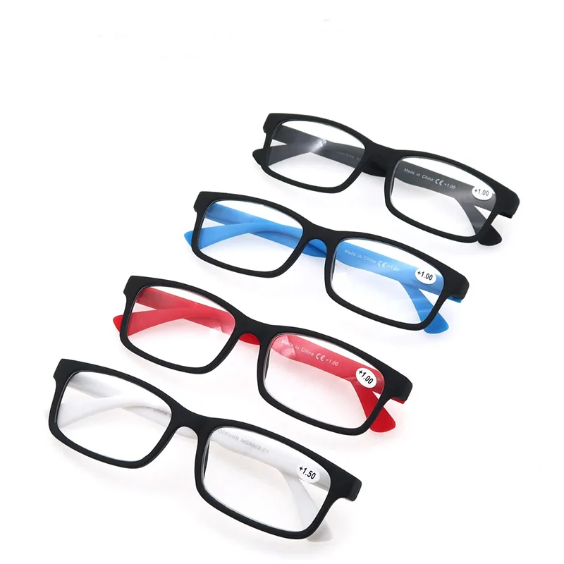Reading Glasses MODFANS Men Women Rectangle Classic Frame Readers Eeyeglasses Flexible Spring Hinge Diopter +1.0 to +4.0