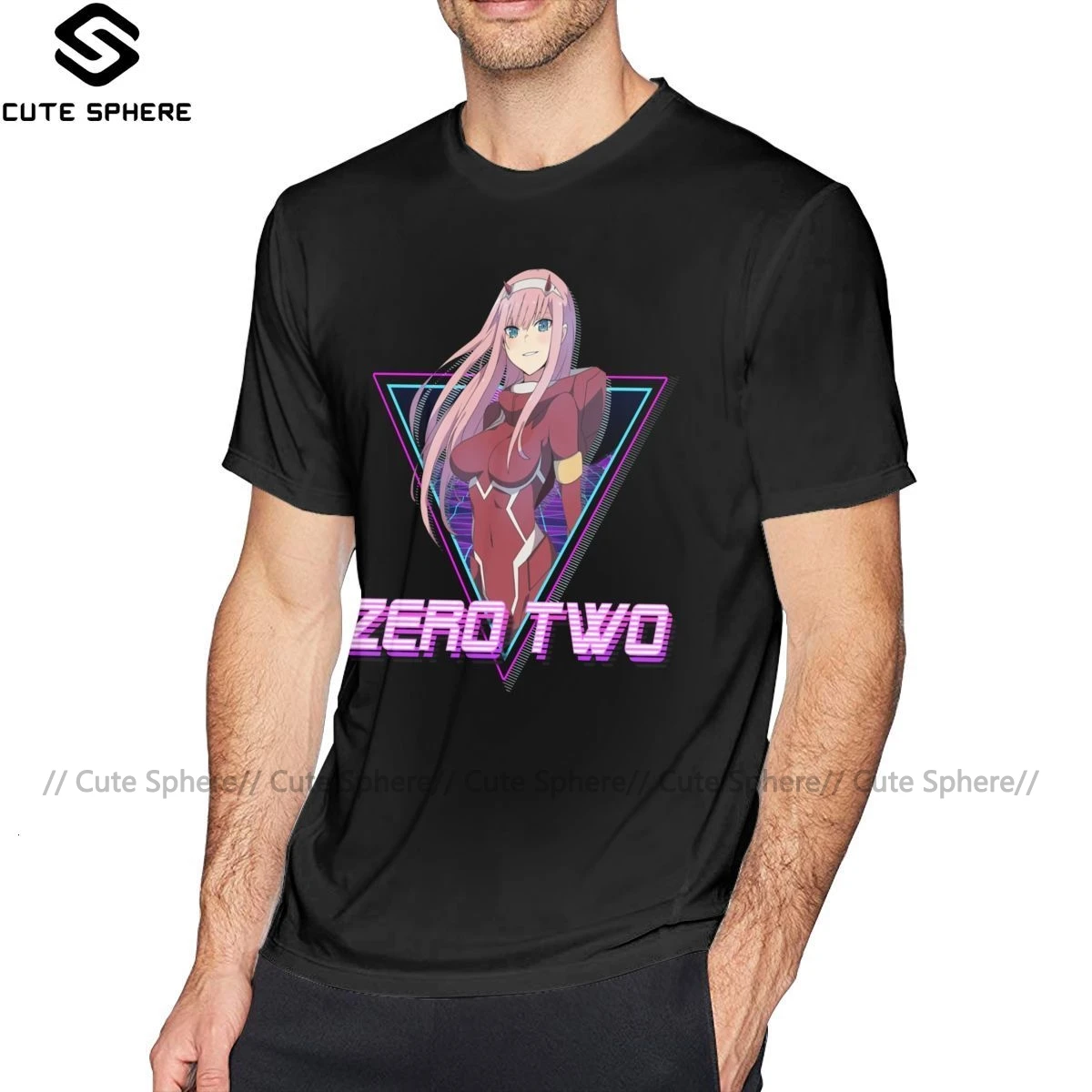 Футболка с надписью Darling In The Franxx Красивая хлопковая футболка FranXX Zero|Футболки| |