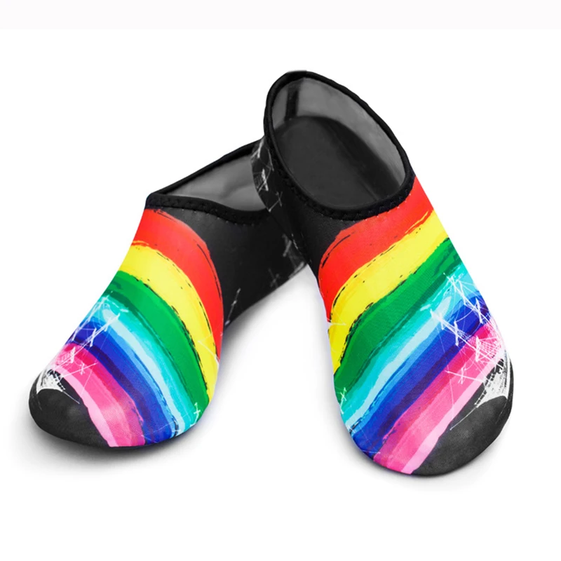 Men Women Kids Water Sport Beach Swimming Socks Thin Multi Prints Anti Slip Fitness Yoga Dance Swim Surf Diving Underwater Shoes