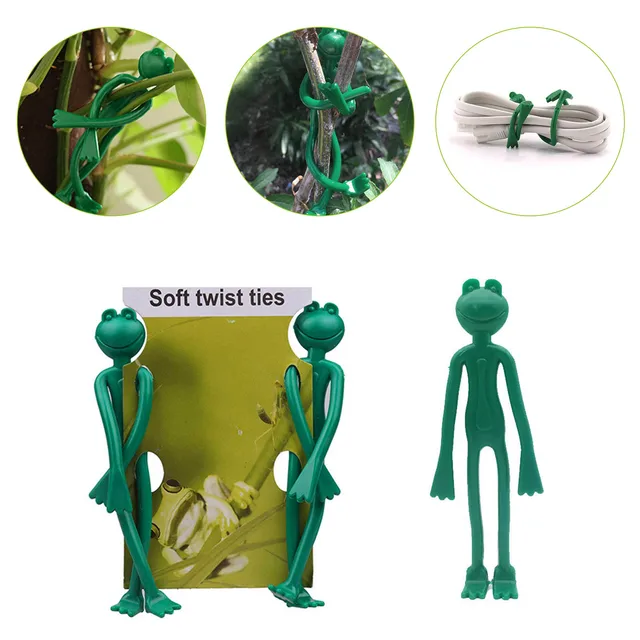 2Db Béka Kerti Növényi Kötés Időjárás-Ellenálló Csavarok Kötéskötésekkel Kötik A Műanyag Kábelkötést, Amelyet Növények Támogatására Vagy Az Áruk Rögzítésére Használnak