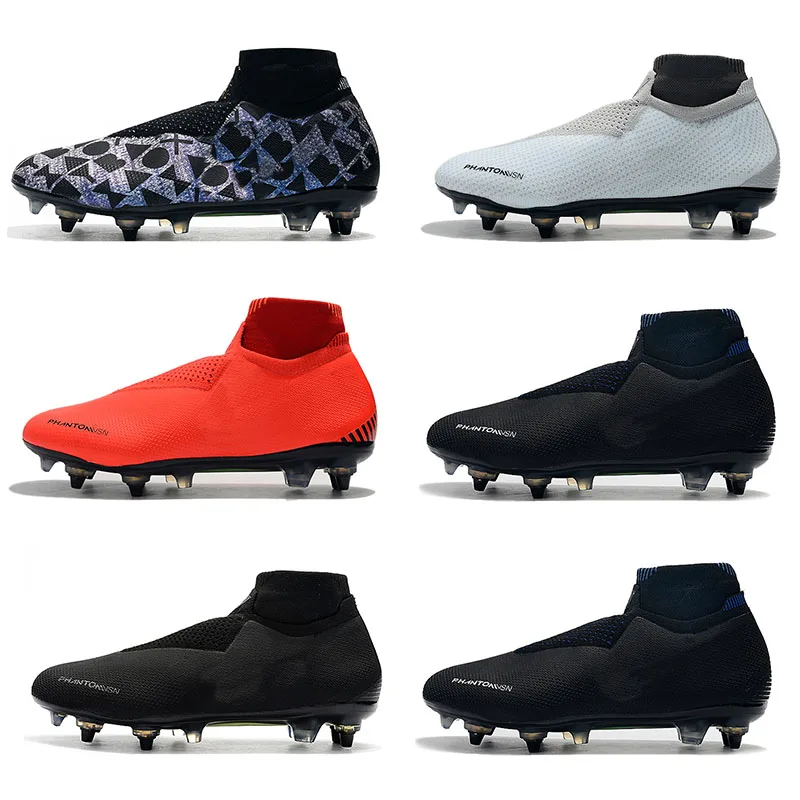 

Phantom Vision VSN Elite DF SG Steel Spike Mens High Ankle Soccer Cleats Football Shoes botas futbol hombre