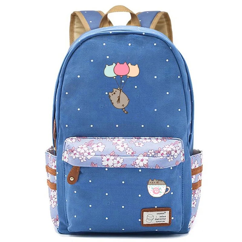 Light blue C IMIDO милый рюкзак с котиками для студентов, яркий цвет, плечи, рюкзак большой емкости, подростковые дорожные сумки, обратно в школу, сумка - Цвет: Light blue C