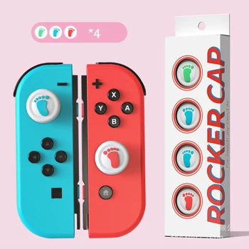 

Cute Pattern Thumb Grip Caps Silicone Rocker Caps JoyCon Joystick Cover Shell 3D Feet Button Cap Nintendo Switch Accessores