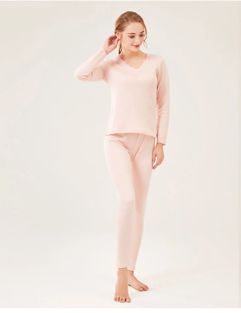 100% натуральный шелк для женщин кальсоны для здоровья интимный костюм с длинным рукавом Одежда сна cueca 2018 Осень Новый розовый хаки