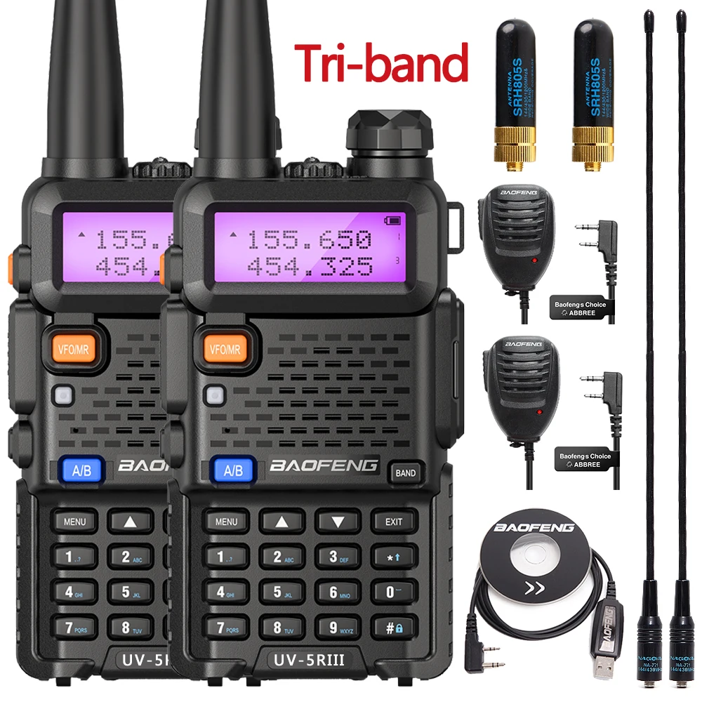 Рация BAOFENG UV-5R III с двойной антенной VHF 2021-136 МГц/174-220 МГц и UHF 260-400 | Мобильные