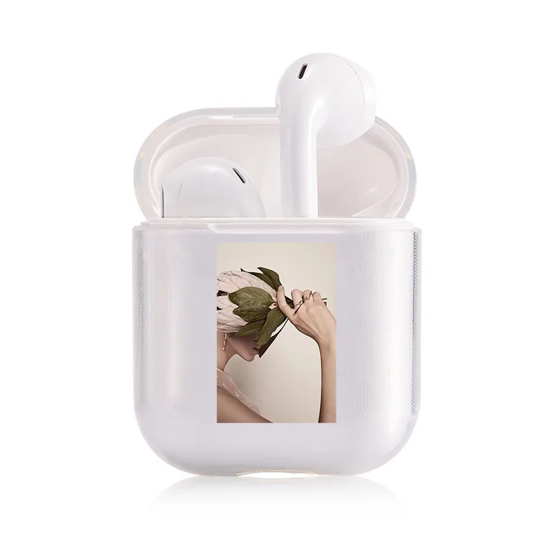 I301609 Чехол для AirPods 2 1, чехол, цветок, беспроводные Bluetooth наушники, прозрачный силиконовый мягкий чехол на Air Pods, Apple Funda Capa - Цвет: I301609