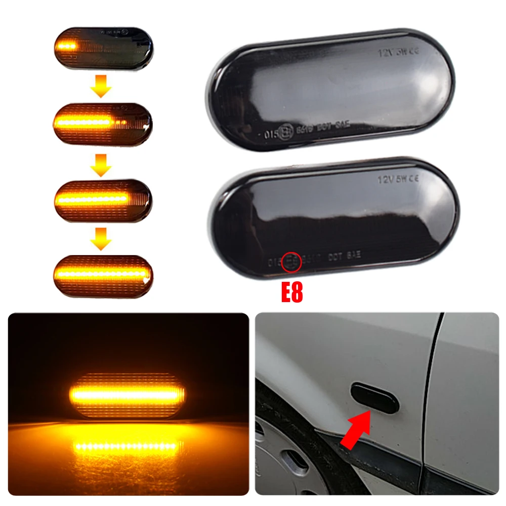 

Sequential Turn Signal Side Marker Indicator Blinker LED Dynamic Light For Volkswagen VW Golf 3 4 Passat Polo Seat Skoda Ford