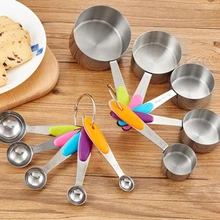 10 Piece Measuring Cups Measuring Spoons Set Stainless Steel Measuring Cup Spoon for Baking Tea Coffee Kitchen Measuring Tools