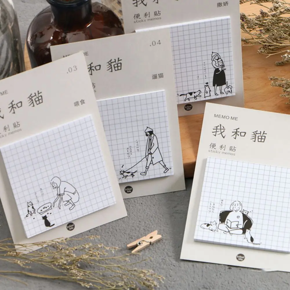 

30 pages/pcs Kawaii Me and Cat Cute Pet Cartoon Animal Memo Pad Paper Sticky Notes Notepad Stationery School Office Supplies