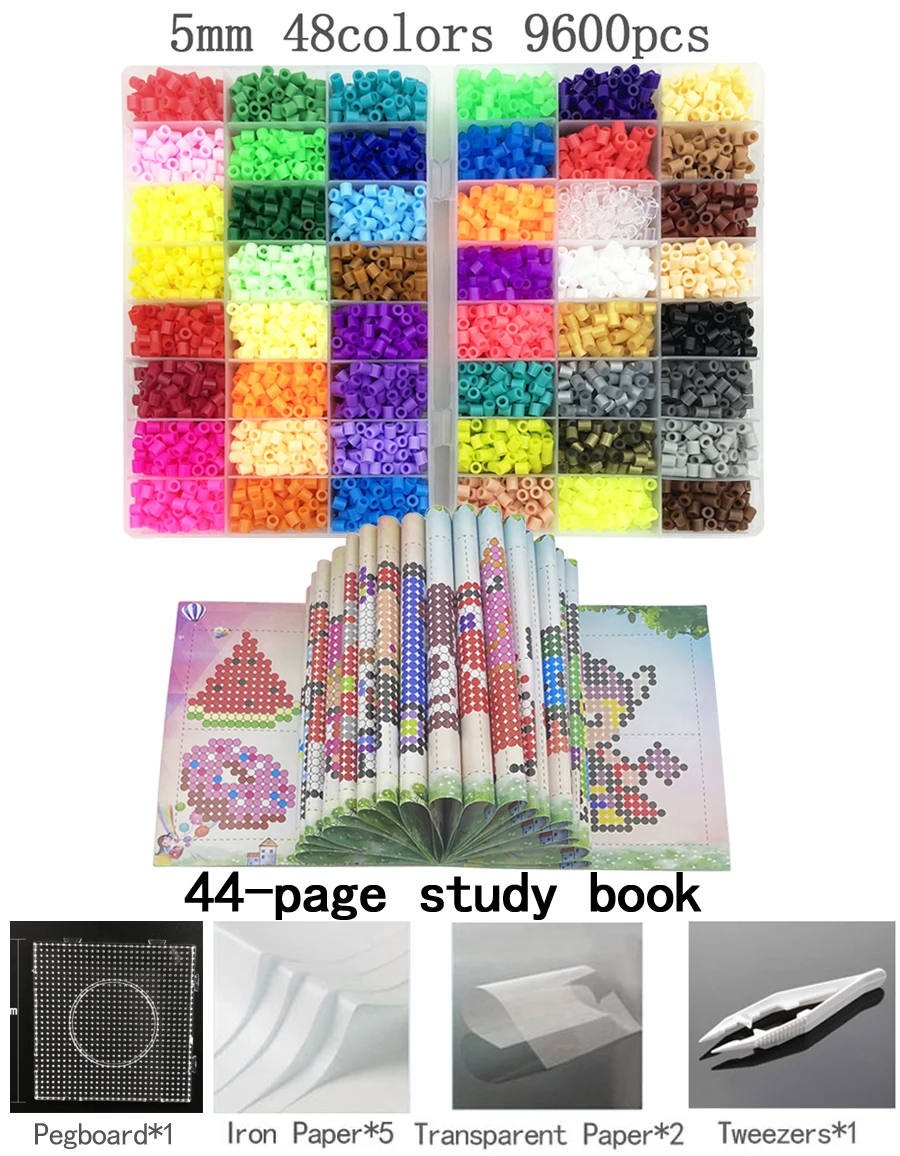 5mm For Perler/Hama Beads Kit Kids Fun DIY Craft 24/36 Colours Set For Gift  Toys
