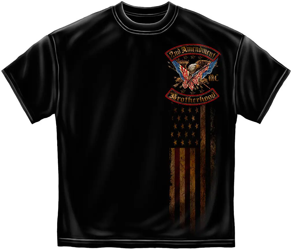 New Fashion Mens Short Sleeve Tshirt Cotton Graphic Apparel T-Shirt 2nd AMENDMENT DOUBLE FLAGGED FOIL T Shirt | Мужская одежда