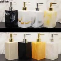 เลียนแบบหยกแบบพกพา Soap Dispenser แชมพูขวด Golden กดหัวปั๊ม230Ml ขวดโลชั่นเจลอาบน้ำ Jar เรซิ่น Bath เครื่องมือ 1