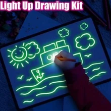 A3, A4, A5 светодиодный светильник, доска для рисования граффити, планшет для рисования, волшебная игрушка для рисования, флуоресцентная ручка, Развивающие детские игрушки для мальчиков