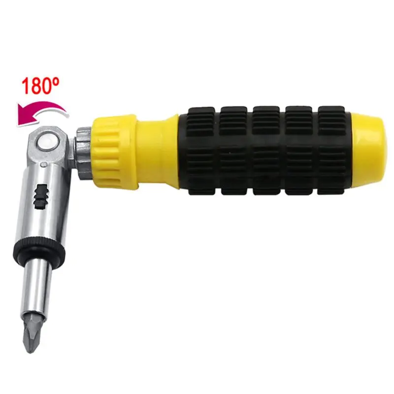 

OOTDTY Adjustable 0-180 Degree Multi Function Ratchet Screwdriver Inside Hexagon Angles A5YD