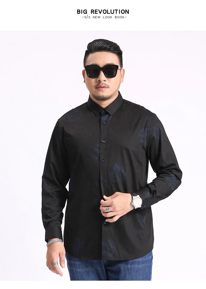 2019 новый принт плюс большой размер 5XL 6XL 7XL 8XL Повседневная рубашка с длинными рукавами новая весенняя Высококачественная модная мужская