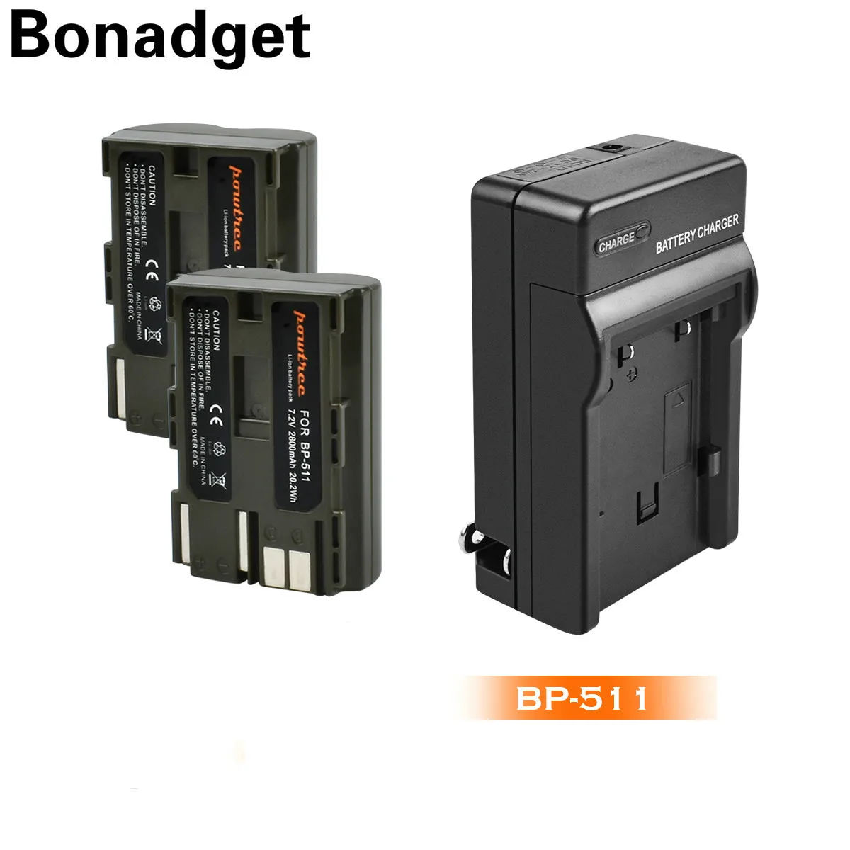 Bonadget 2800 мА/ч BP 511 BP511 511A Замена для Canon G6 G5 G3 G2 G1 EOS 300D 50D 40D 30D 20D 5D Камера