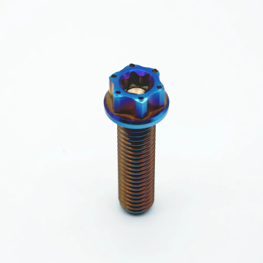 Burning Blue Титановые болты M8 x 20 25 мм Torx фланец Ti винты крепеж для мотоцикла титановые винты Ti крепеж - Цвет: Burning Blue