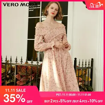 

Vero Moda Women's Floral Elastic Off-Shoulder High Waist Dress | 31937D506