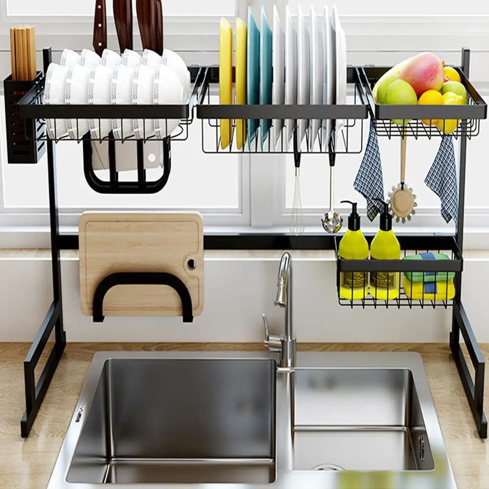 Kitchen Organizer Dish Rack Over Sink Utensils Cutlery Wash Holder Tableware Drainboard Kitchen Storage Dish Drainer Drying Rack