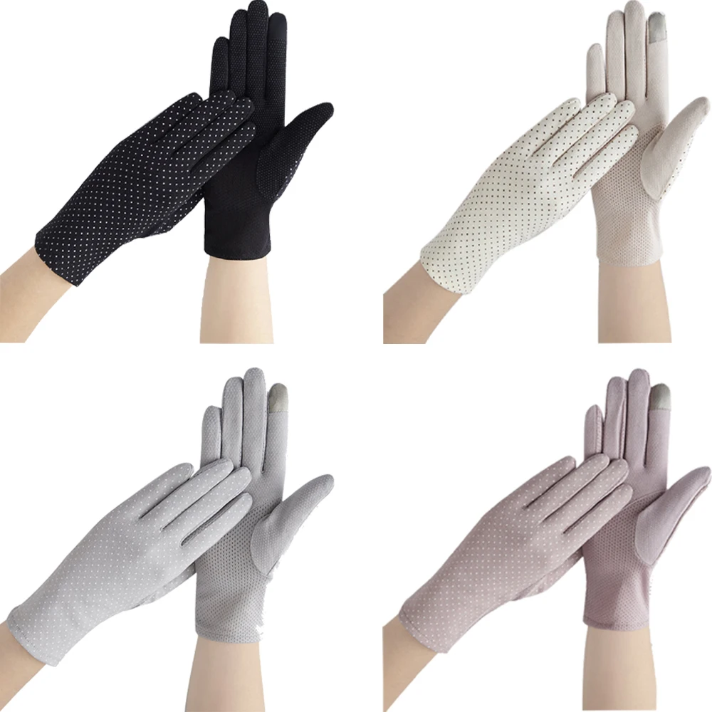Summer Sun Protection Gloves Cotton Gloves For Women Dot Women's Thin