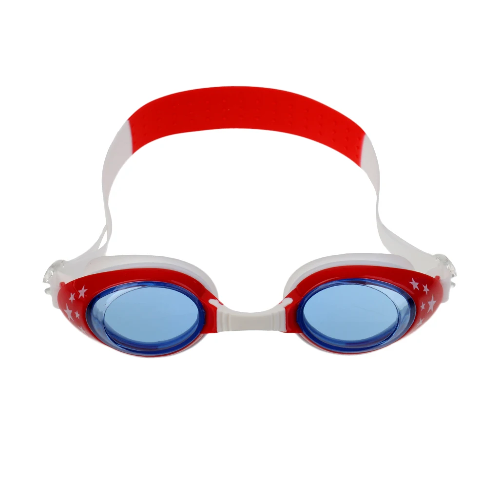 Детские противотуманные очки для плавания, регулируемые очки для плавания+ 2 штуки, затычки для ушей, очки для плавания - Цвет: Red