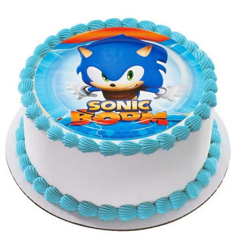 FGen Compleanno a Tema Sonic Decorazioni Torta Hedgehog Decorazioni per Torte di Compleann Festa Cartoon Cake Topper Braccialetti Sportivo in Silicone Distintivo per Bambini 68 pezzi 