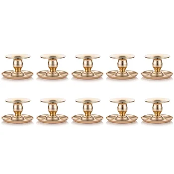 

10 Pcs Metal Candle Holder Fits Taper and Candlesticks Tealights and Pillar Candles, for Window and Mantle Display