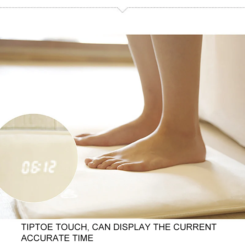 High Quality Soft Carpet Alarm Clock Digital Screen Smart Digital Display Pressure Sensitive Rug For Home Decoration lazy alarms 3