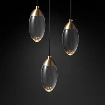 

Postmodern Copper Crystal Tear Drops Hanging Lamps Lustre LED Chandelier Lighting LED Lamp LED Light For Foyer
