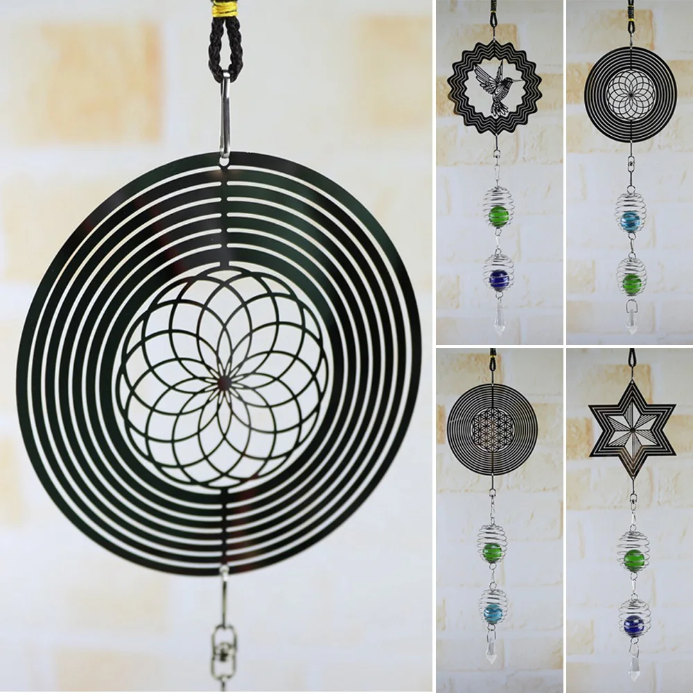 Ветер колокольчики Спиннер спираль вращающийся Windchime ремесла церкви открытый гостиная двор украшения для дома